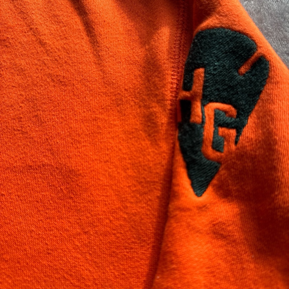 Hustle Gang Orange Embroidered Sweatshirt 2XL Streetwear Graphic - Picture 5 of 8